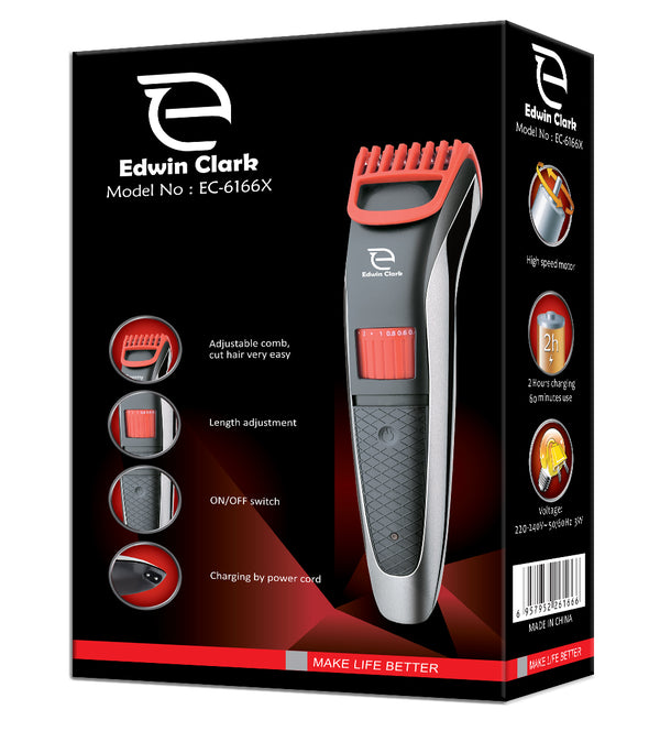 Edwin Clark Rechargeable Cordless Beard & Hair Men's Grooming Trimmer Shaver Set (TRIM-EC-6166X)