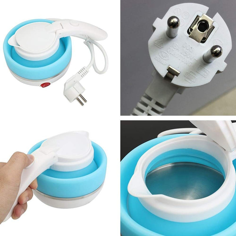 Travel Foldable Electric Kettle 750 ml Portable Electric Kettle with Boil Dry Protection, Food Grade Silicone and Dual Voltage - TRVKTTLE2L