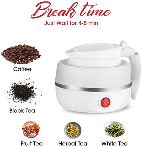 Travel Foldable Electric Kettle 750 ml Portable Electric Kettle with Boil Dry Protection, Food Grade Silicone and Dual Voltage - TRVKTTLE2L