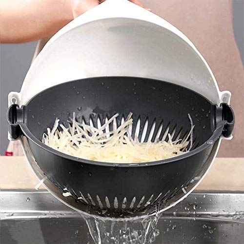 9 in 1 Vegetable Cutter with Drain Wet Basket Kitchen Shredder Grzater Slicer Magic Multifunctional Rotate Vegetable Cutter - WETBASK