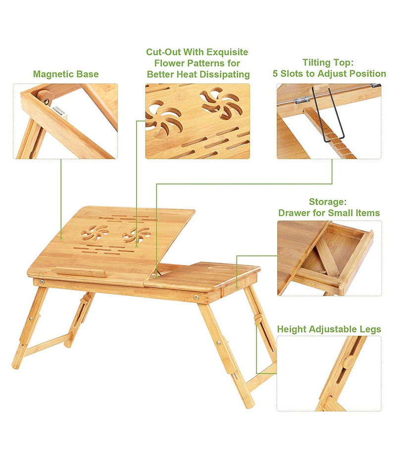Laptop Table Stand Wooden Multipurpose Table Study and Reading  WODTB2