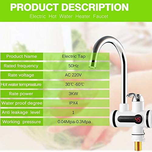 Instant Water Heater Electric Faucet Kitchen/Bathroom Hot Water Heating Tap Thankless -Water-Heater - WTRHTRTAP