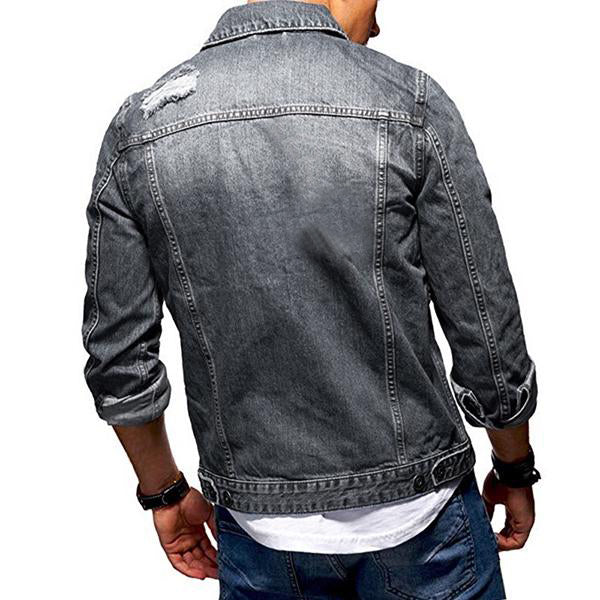 Men Regular Fit Washed Full Sleeve Black Toned Denim Jacket - JK-TONE2-GY