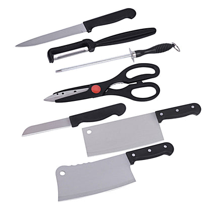 Charcoal Round Barbeque Grill with Cooking Silicon Spatula Brush and Kitchen Knife Set
