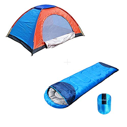 Camping Tent Portable Foldable  2 Person Tent with Waterproof Thick Carry Bed Camping Bag Sleeping Bag 2 Pcs Sleeping Bag - 2TENTSLEEPING2